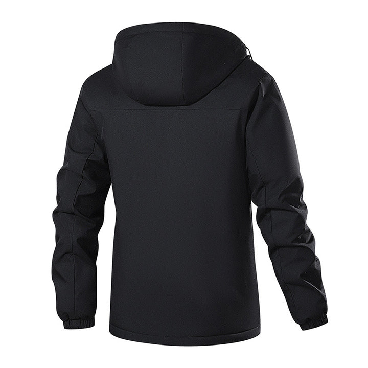 Herren Atmungsaktive Softshell-Regenjacke mit Kapuze, reflektierenden Details und verdecktem Reißverschluss Echoarchiv