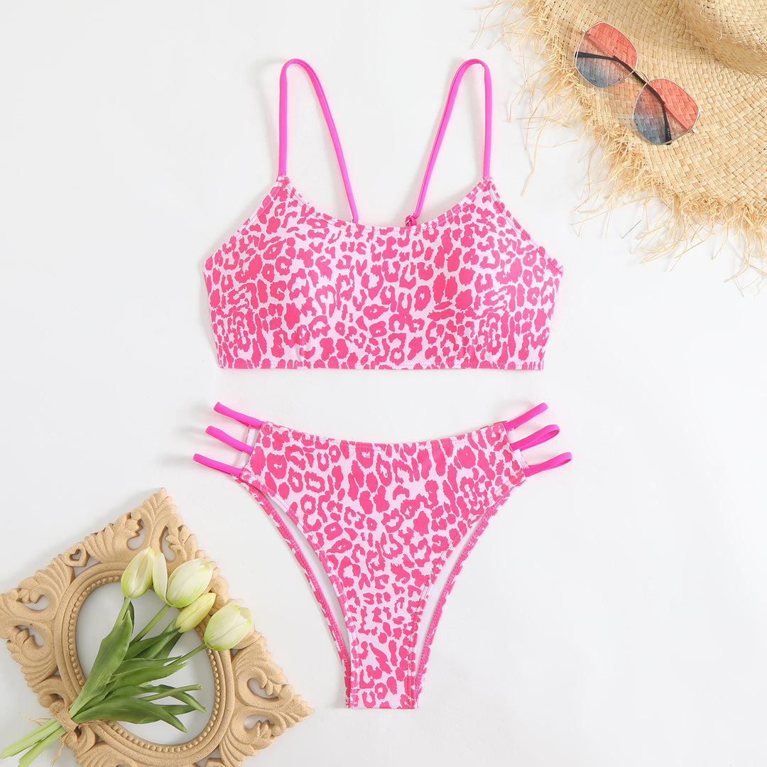 Damen Triangel-Bikini mit aufregendem Leopardenmuster und sportlichen Details Echo Archiv