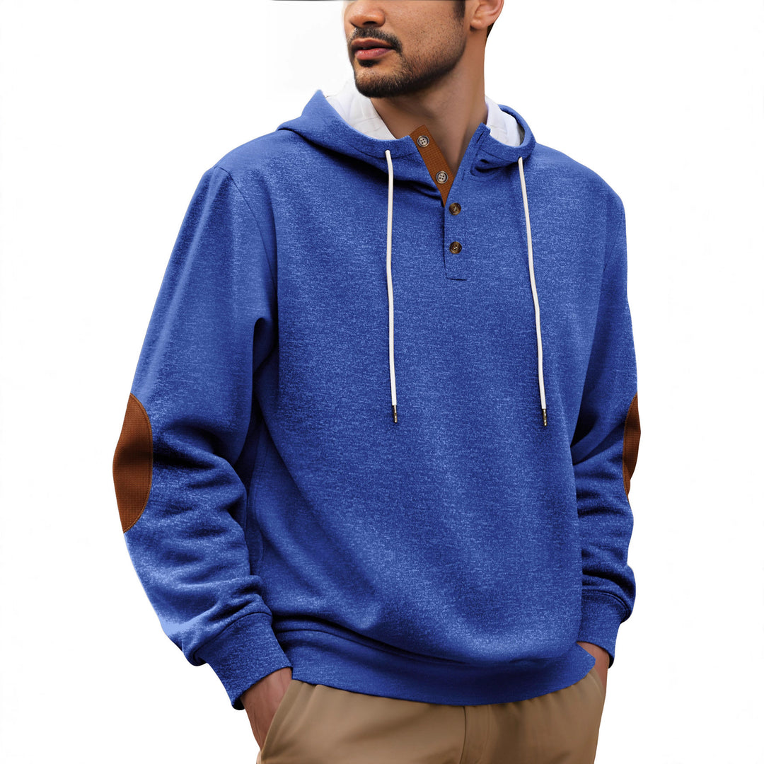 Herren Kapuzenpullover mit modischer Knopfleiste und strukturiertem Design Echoarchiv