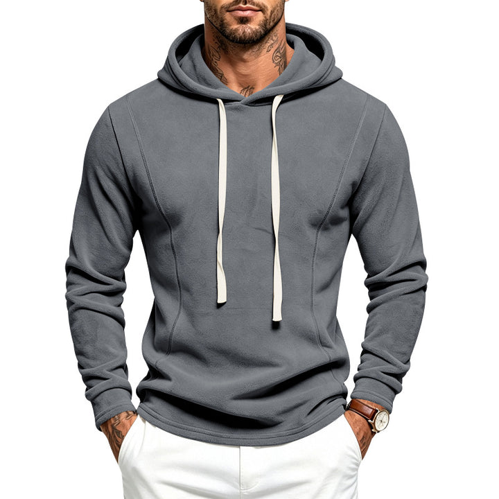 Herren Flauschiger Kapuzenpullover aus Teddy‑Fleece mit Tunnelzugsaum Echoarchiv