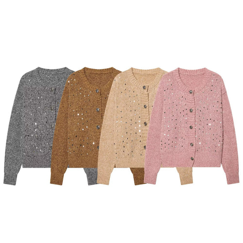 Damen Strickcardigan mit Pailletten und Zierknöpfen Echo Archiv