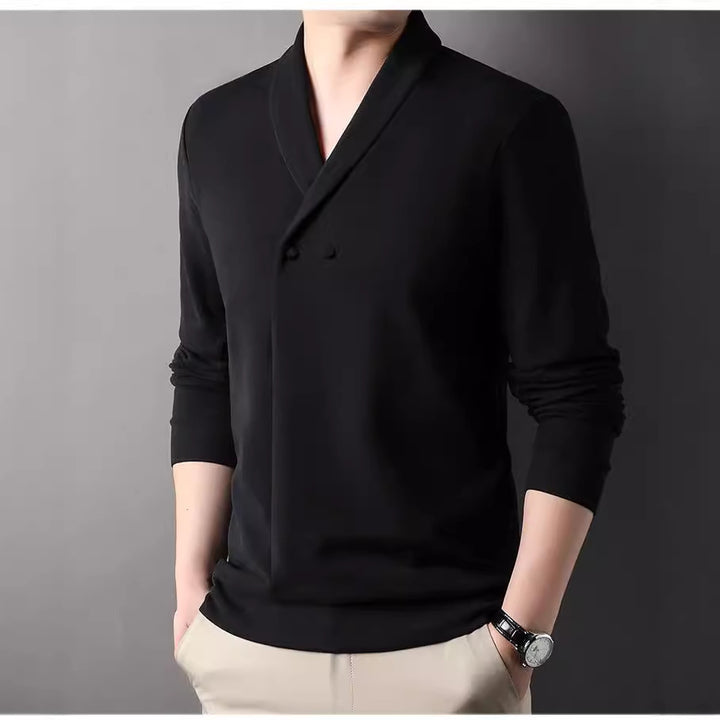 Herren Freizeitjacke mit modernem Schalkragen und praktischen Knöpfen Echoarchiv