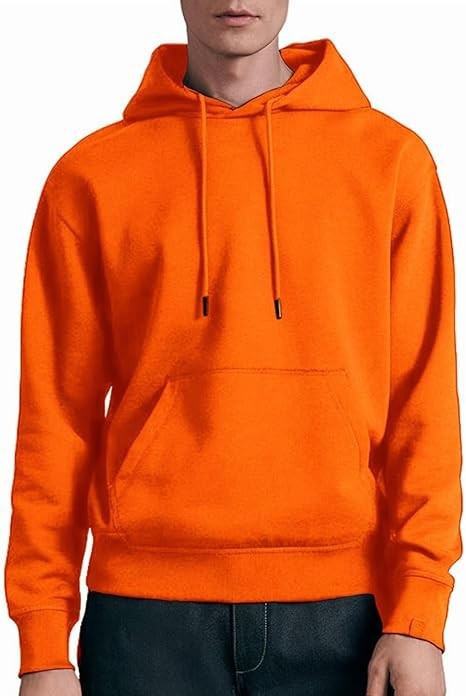 Herren lässiger Kapuzenpullover mit Kängurutasche, Tunnelzug und gerippten Bündchen – Cavarno