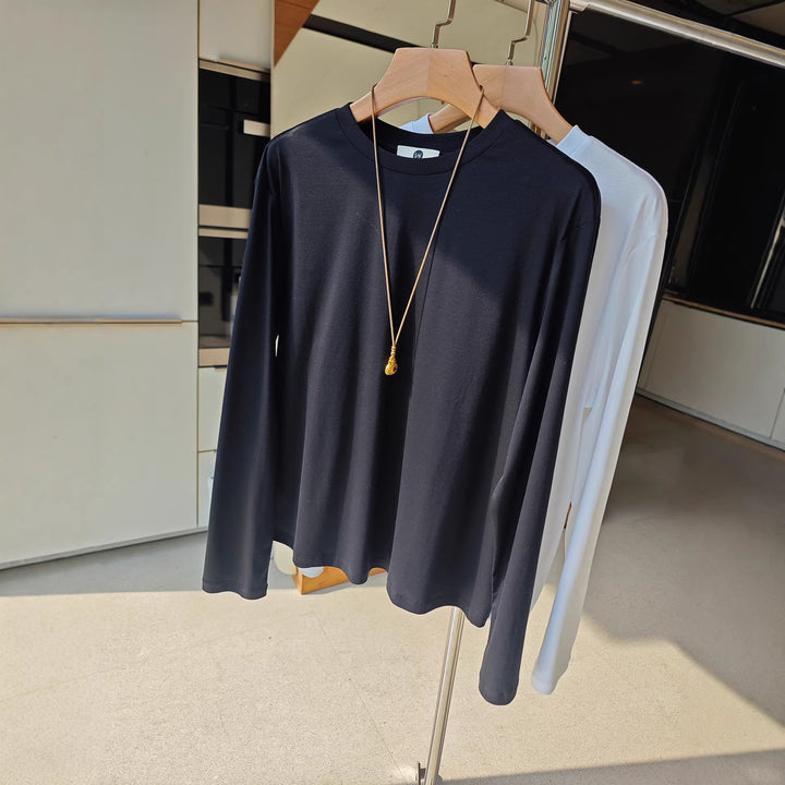 Damen Bequeme Langarmshirt mit schlichten Details Echoarchiv