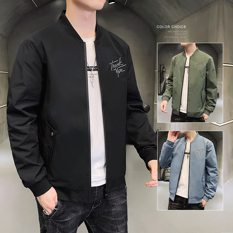 Herren sportliche Bomberjacke mit eleganter Stickerei Echoarchiv
