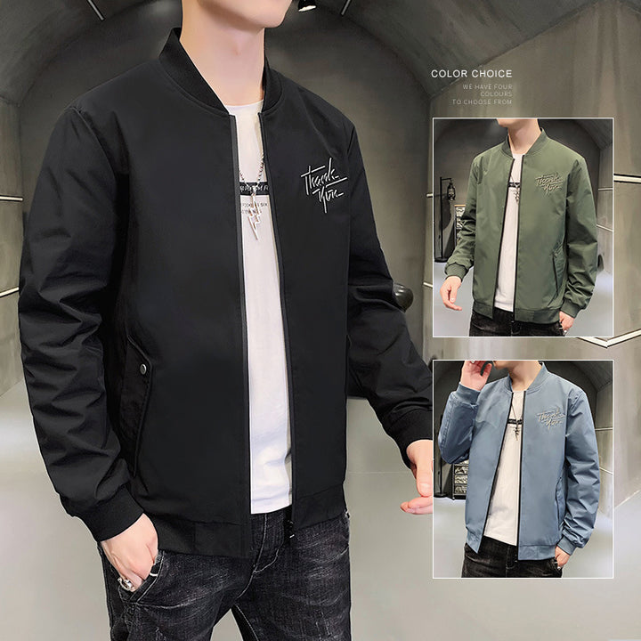 Herren sportliche Bomberjacke mit eleganter Stickerei Echoarchiv