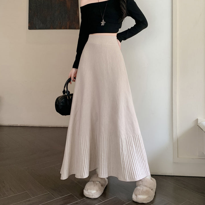 Damen Eleganter plissierter Maxirock Echo Archiv