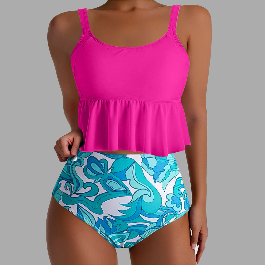 Damen Tankini-Set mit floralen Akzenten und Rüschen Echo Archiv