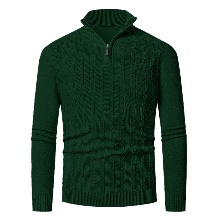 Herren modischer Strickpullover mit hochschließendem Reißverschluss und strukturiertem Design Echoarchiv
