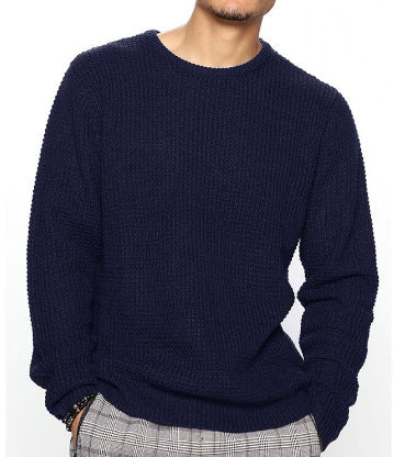 Herren Strukturierter Pullover mit Rundhalsausschnitt Echoarchiv