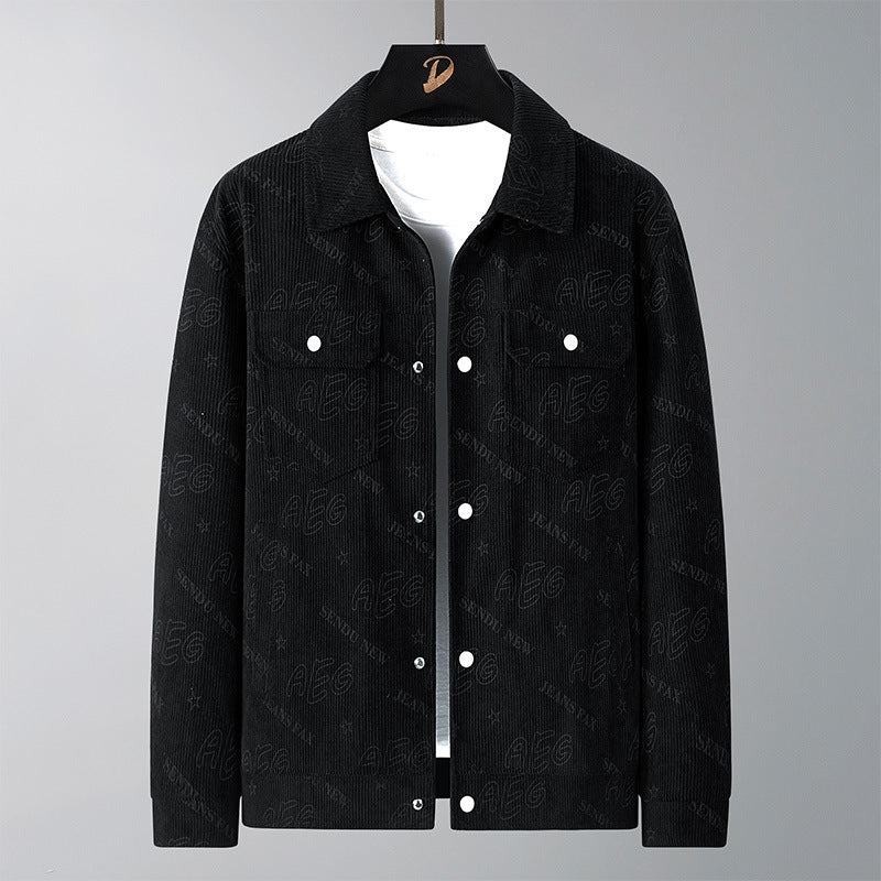 Herren Lässige Cordjacke mit praktischem Druck Echo Archiv