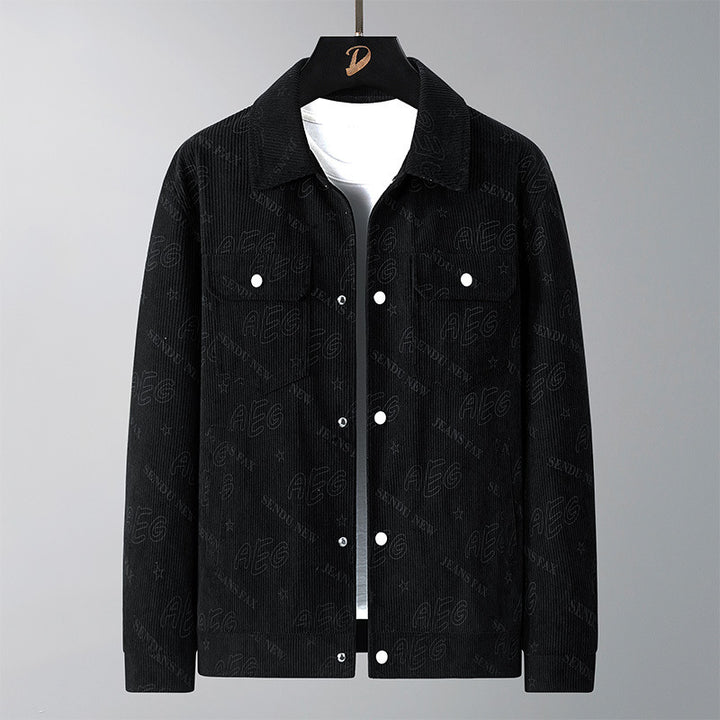 Herren Lässige Cordjacke mit praktischem Druck Echo Archiv