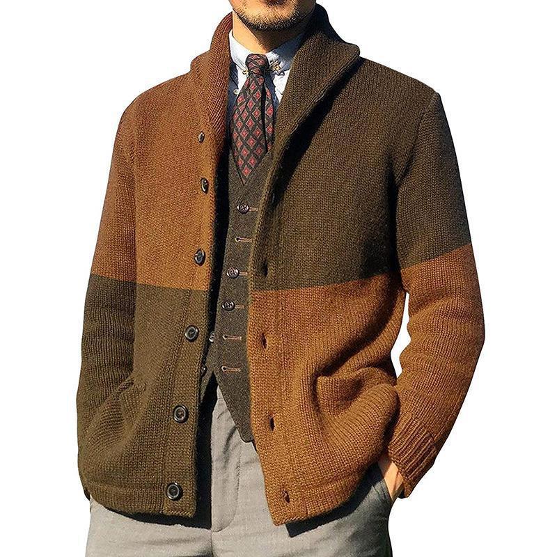 Herren Elegante Strickjacke mit hochgeschlossenem Kragen und Knopfdetails Echoarchiv