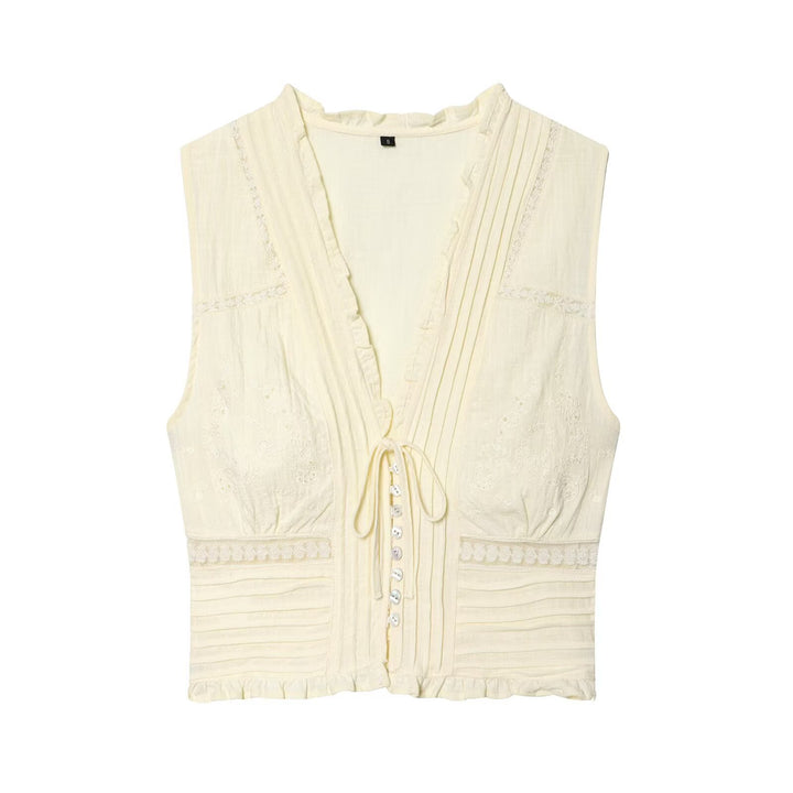 Damen Blusenshirt mit feiner Drapierung und dekorativen Knopfdetails Echo Archiv