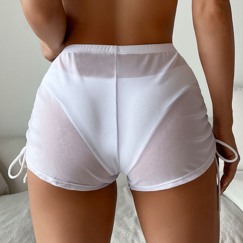 Damen Sportliche Badeshorts mit verstellbarem Rüschendetail Echo Archiv