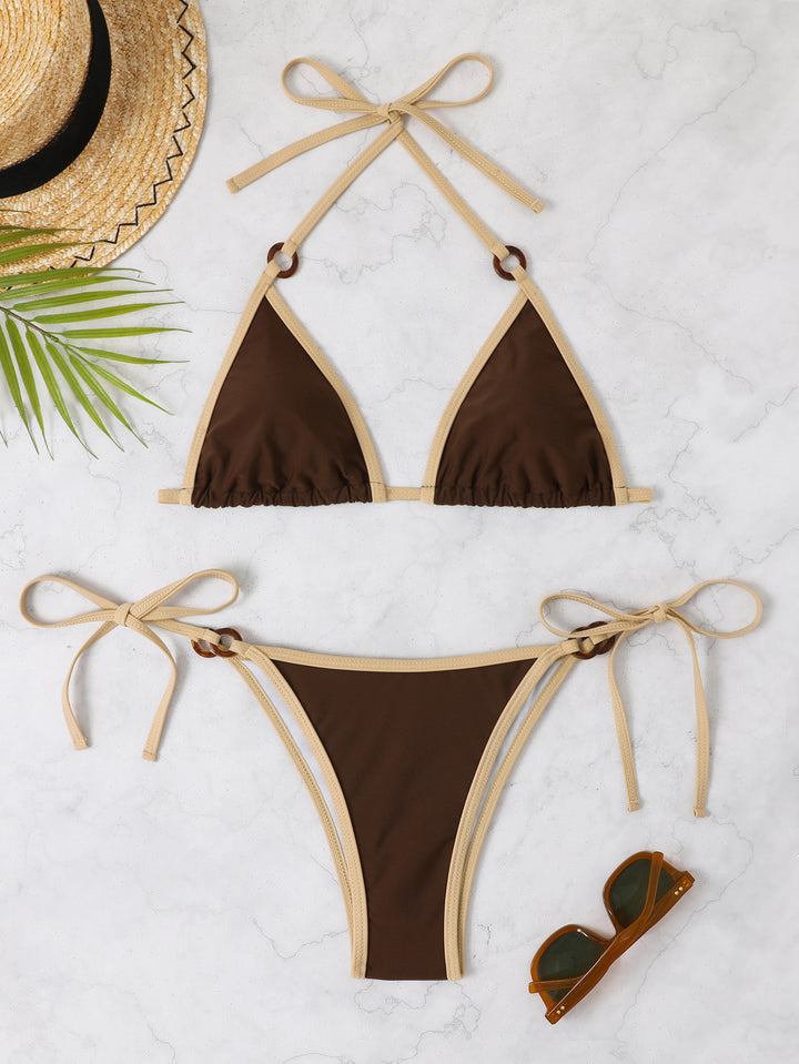Damen Triangel-Bikini mit verstellbaren Trägern und Ringdetails Echo Archiv