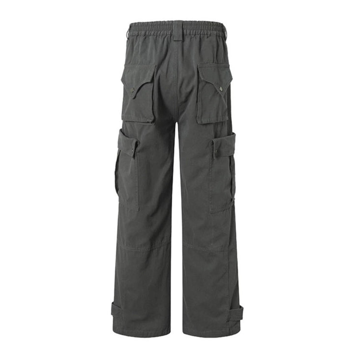 Damen weite Cargo-Culottehose mit hohem Bund, elastischem Taillenpass und Multi-Taschen Echoarchiv