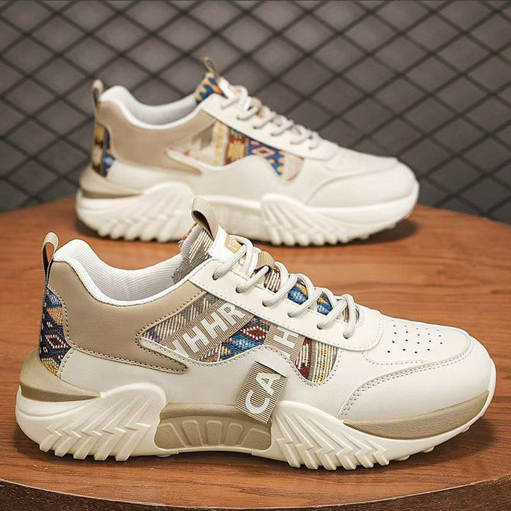 Damen Chunky-Plateau-Sneaker mit ethnischem Webmuster und gepolstertem Komfortschaft Echoarhiv
