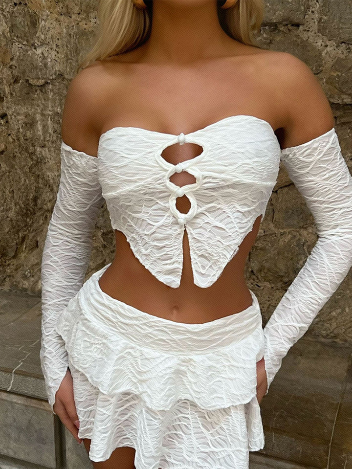 Damen Cropped Oberteil mit einzigartigem Knotendesign und raffinierten Ärmeln Echo Archiv