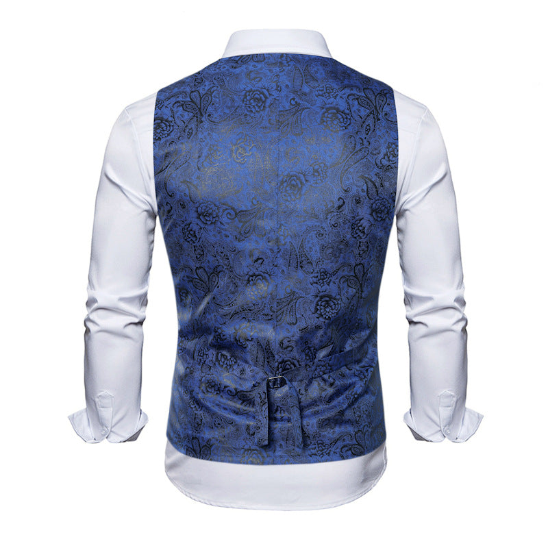 Herren elegante Weste mit floralem Design und Doppelreihe Echoarchiv