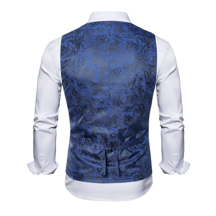 Herren elegante Weste mit floralem Design und Doppelreihe Echoarchiv
