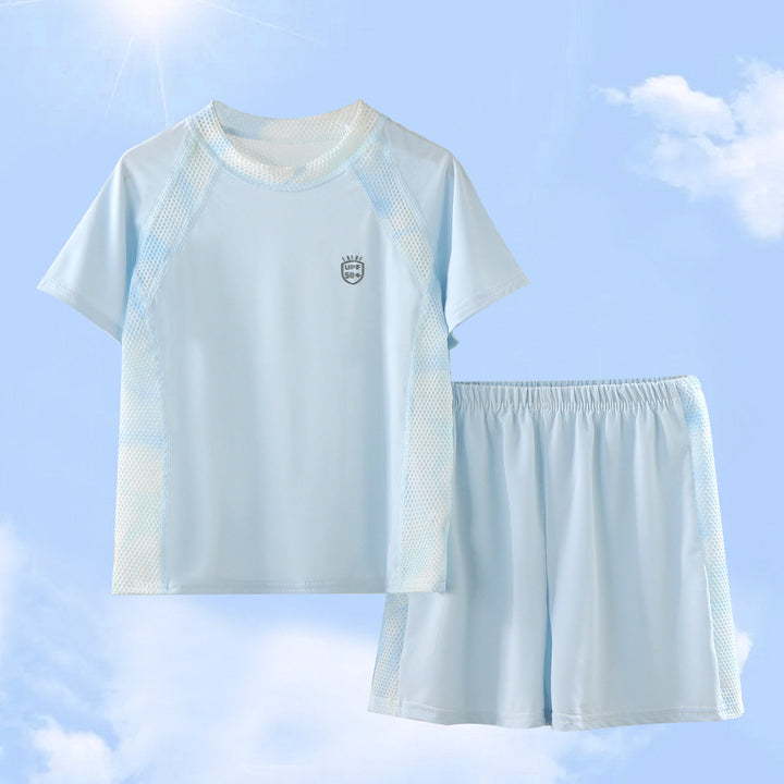 Damen nan UV-Schutz Bade-Set mit Kurzarm-Rashguard und elastischen Badeshorts Echo Archiv