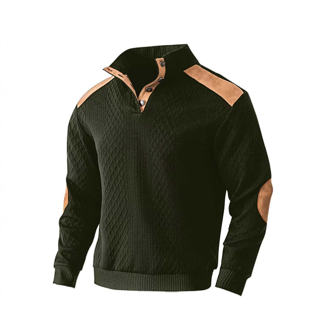 Herren Strickpullover mit einzigartigem Stehkragen und modischen Details Echoarchiv