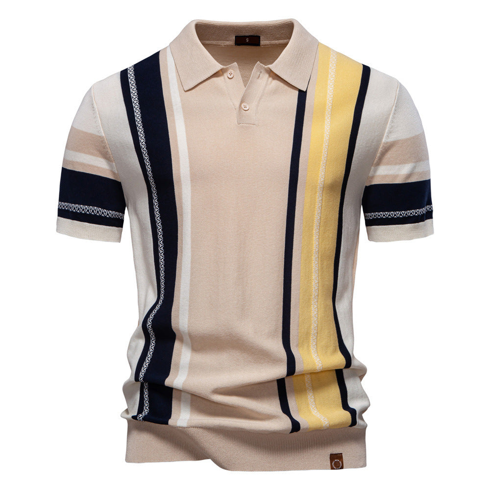 Herren stylisches Poloshirt mit modernen Farbstreifen Echoarchiv