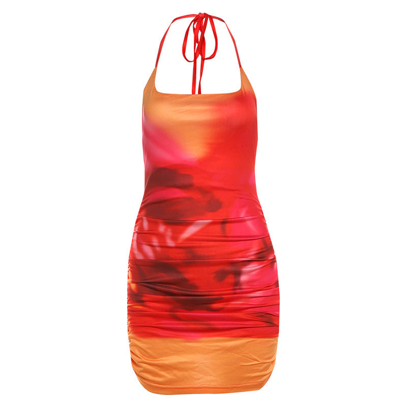 Damen Sommerkleid mit raffinierten Rüschendetails und Halterneck Echo Archiv