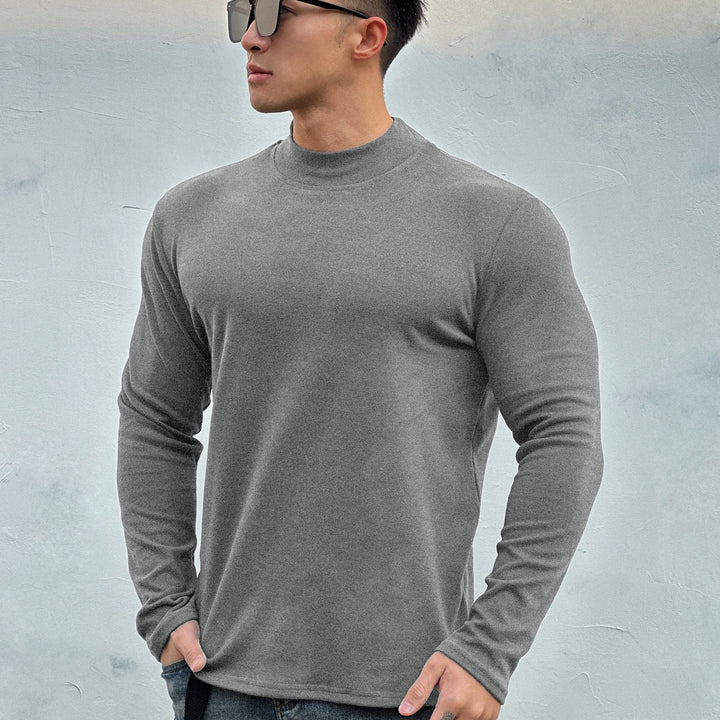 Herren Langarmshirt aus atmungsaktiver Baumwollmischung mit sportlichem Schnitt Echoarchiv