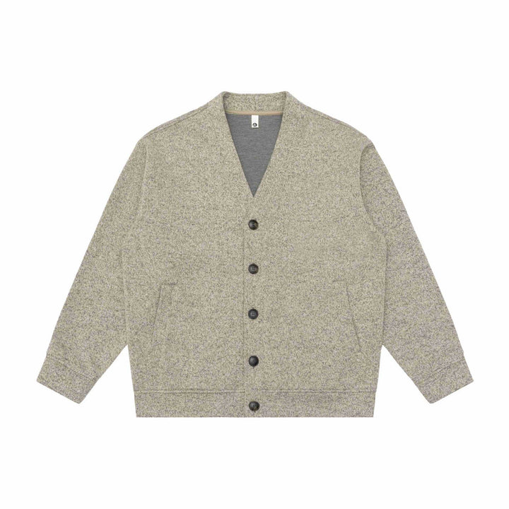 Unisex V-Ausschnitt Cardigan mit Strukturstrick und aufgesetzten Taschen Echoarchiv