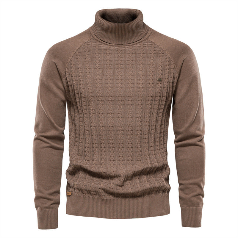 Herren Strickpullover mit modischem Stehkragen und strukturiertem Design Echoarchiv