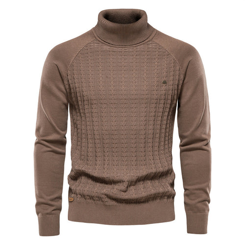 Herren Strickpullover mit modischem Stehkragen und strukturiertem Design Echoarchiv