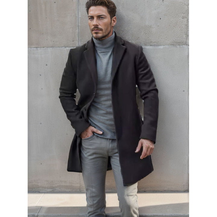 Herren eleganter langer Mantel aus hochwertigem Stoff Echoarchiv