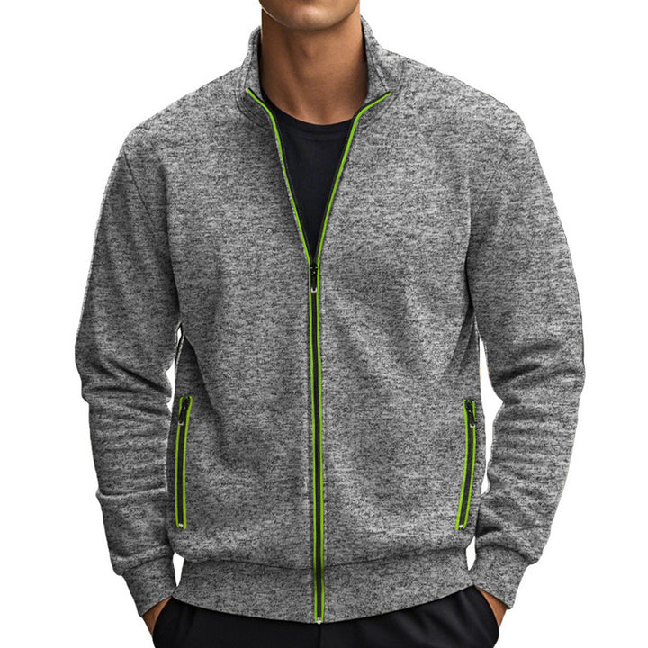 Herren Sweatjacke mit hohem Kragen und praktischen Reißverschlusstaschen Echoarchiv