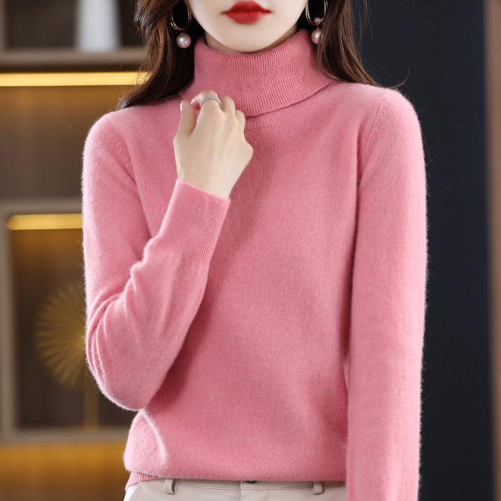 Damen Schmal geschnittener Rollkragenpullover aus kaschmirähnlichem Feinstrick mit softem Flor Echoarchiv