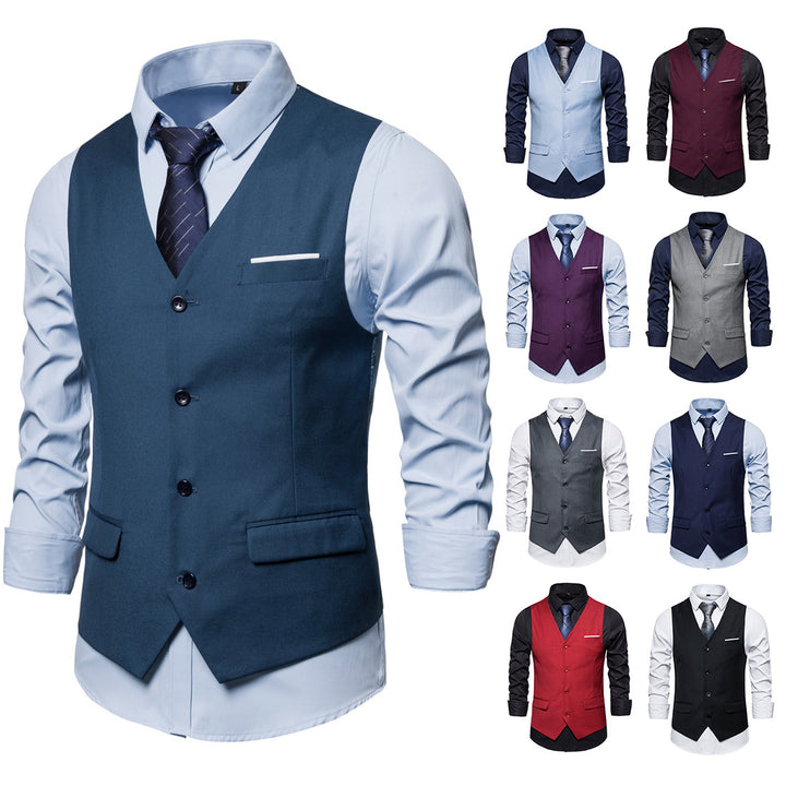 Herren Anzugweste in tailliertem Slim-Fit mit V‑Ausschnitt und Pattentaschen Echo Archiv