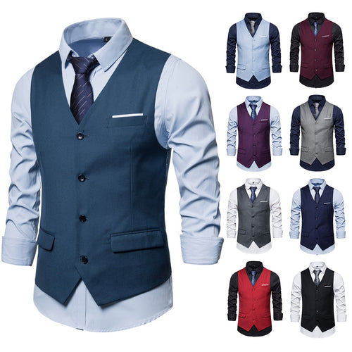 Herren Anzugweste in tailliertem Slim-Fit mit V‑Ausschnitt und Pattentaschen Echo Archiv