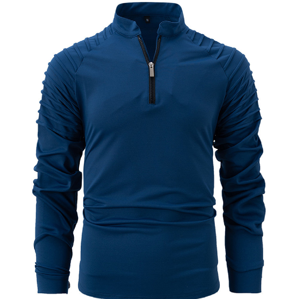 Herren Sportlicher Langarm-Zip-Hemd mit ergonomischem Schnitt Echoarchiv