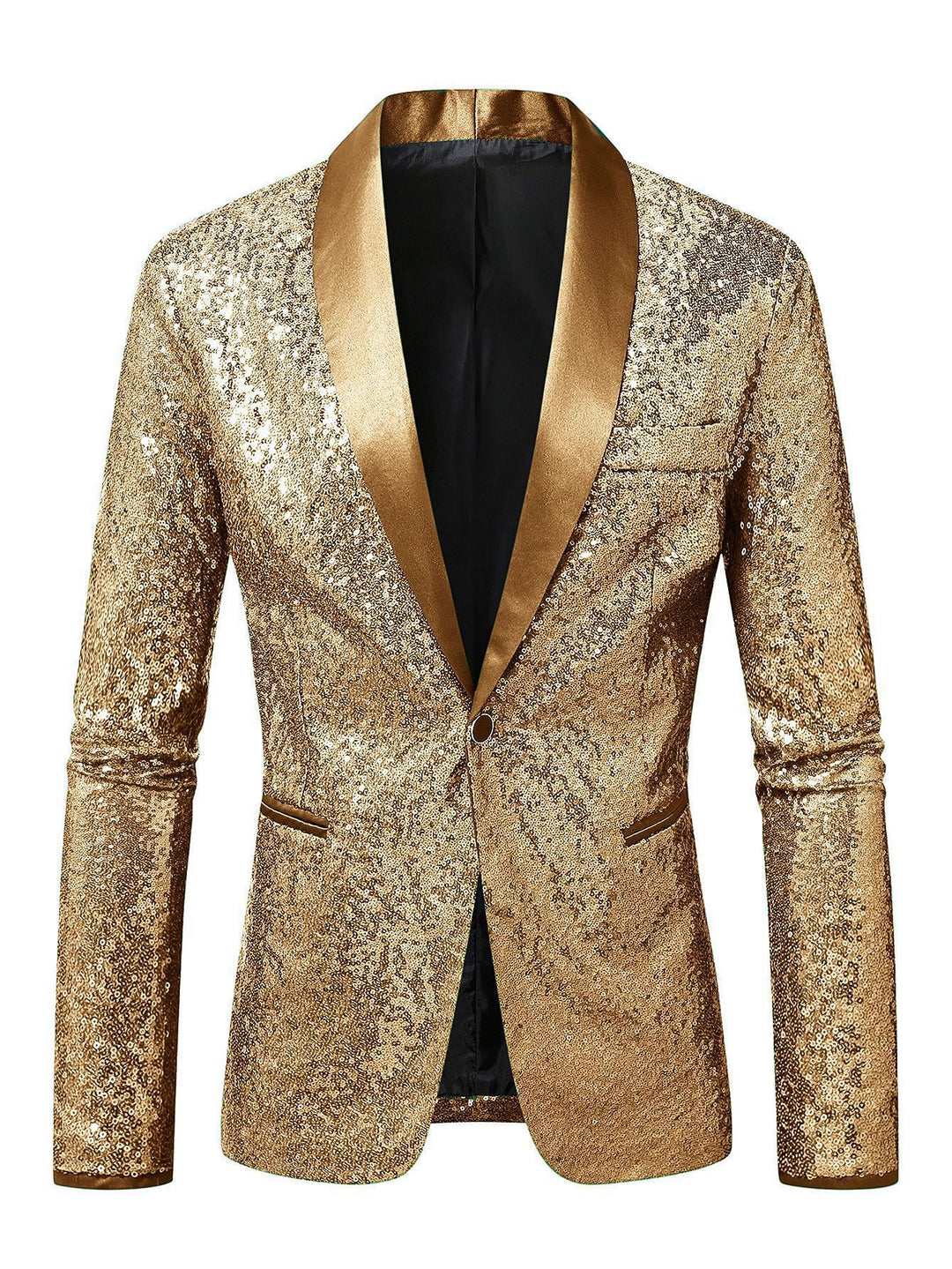 Herren Funkelnder Paillettenblazer mit modernem Schnitt Echoarchiv
