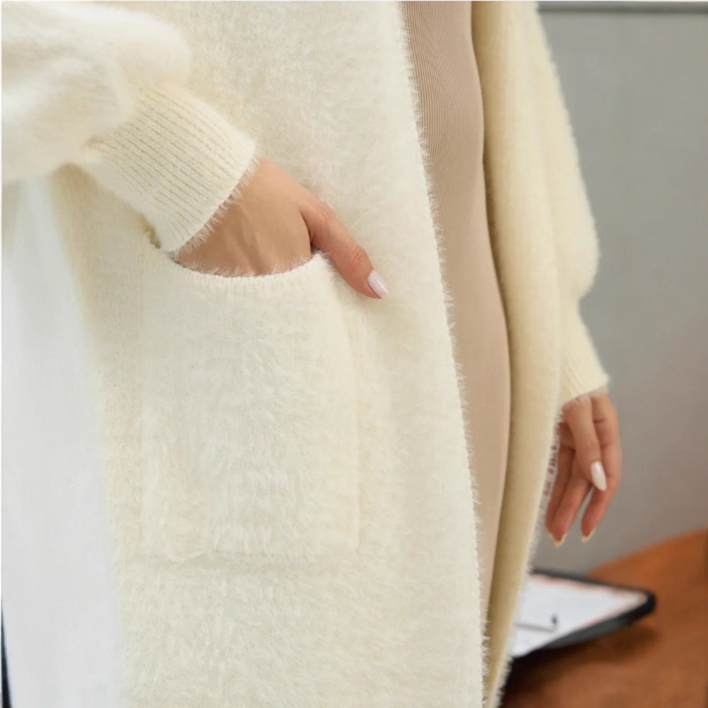 Damen Eleganter Lange Strickmantel Echo Archiv