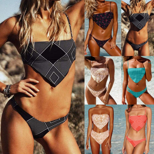 Damen Bandeau-Bikini mit grafischem Design und verstellbaren Trägern Echo Archiv