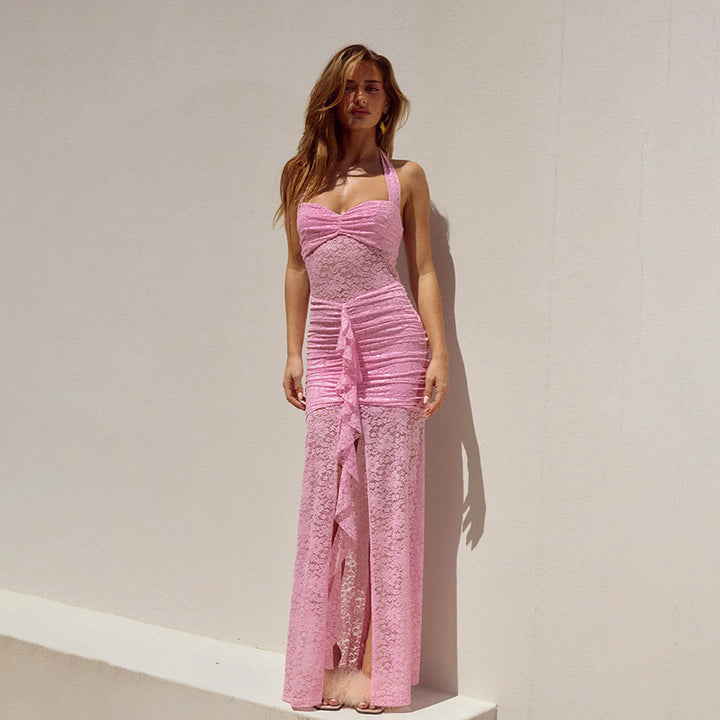 Damen Spitzen-Maxikleid mit raffiniertem Wickeldesign Echo Archiv