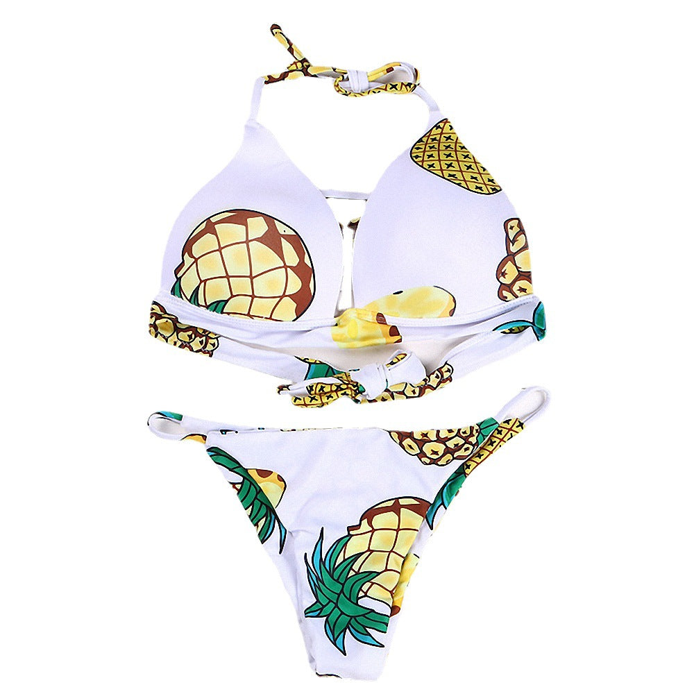 Damen Triangel-Bikini mit fröhlichem Ananas-Muster Echo Archiv