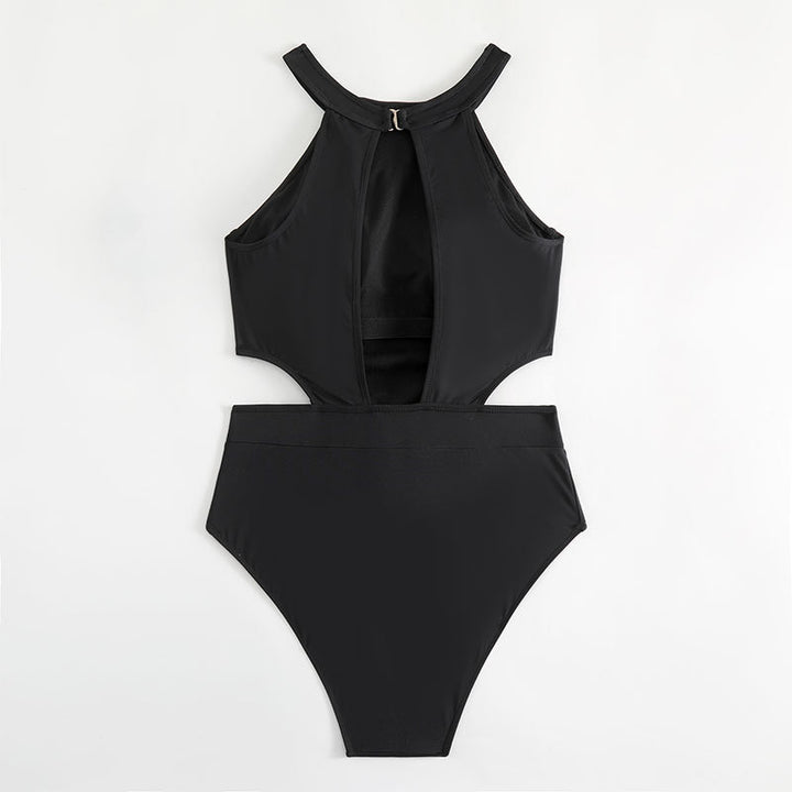 Damen Einteiler Badeanzug mit hohem Kragen und seitlichem Cut-Out Echo Archiv