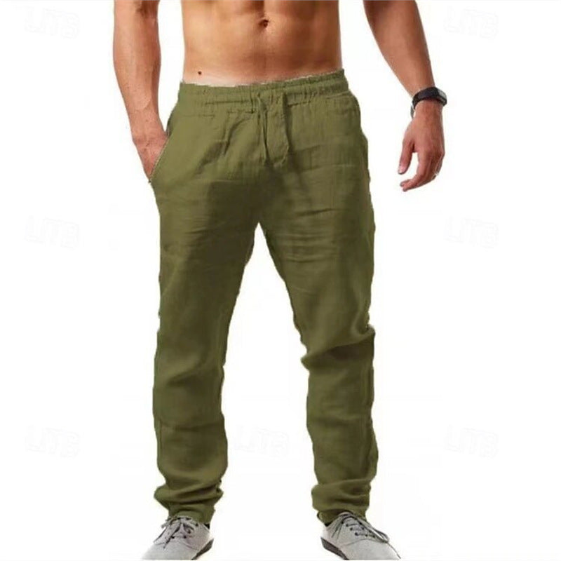 Herren luftige Leinenhose mit elastischem Bund und praktischen Seitentaschen Echoarchiv