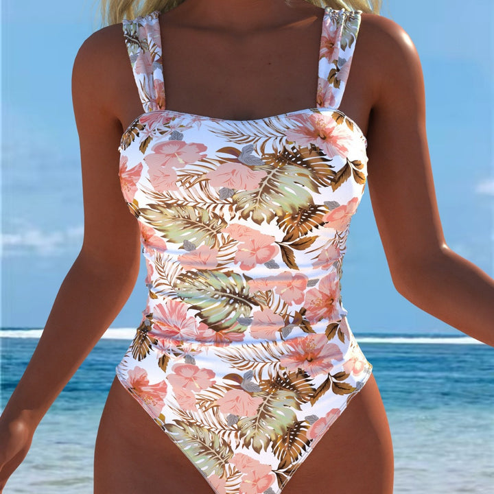 Damen Einteiliger Badeanzug mit floralen Akzenten und breiten Trägern Echo Archiv