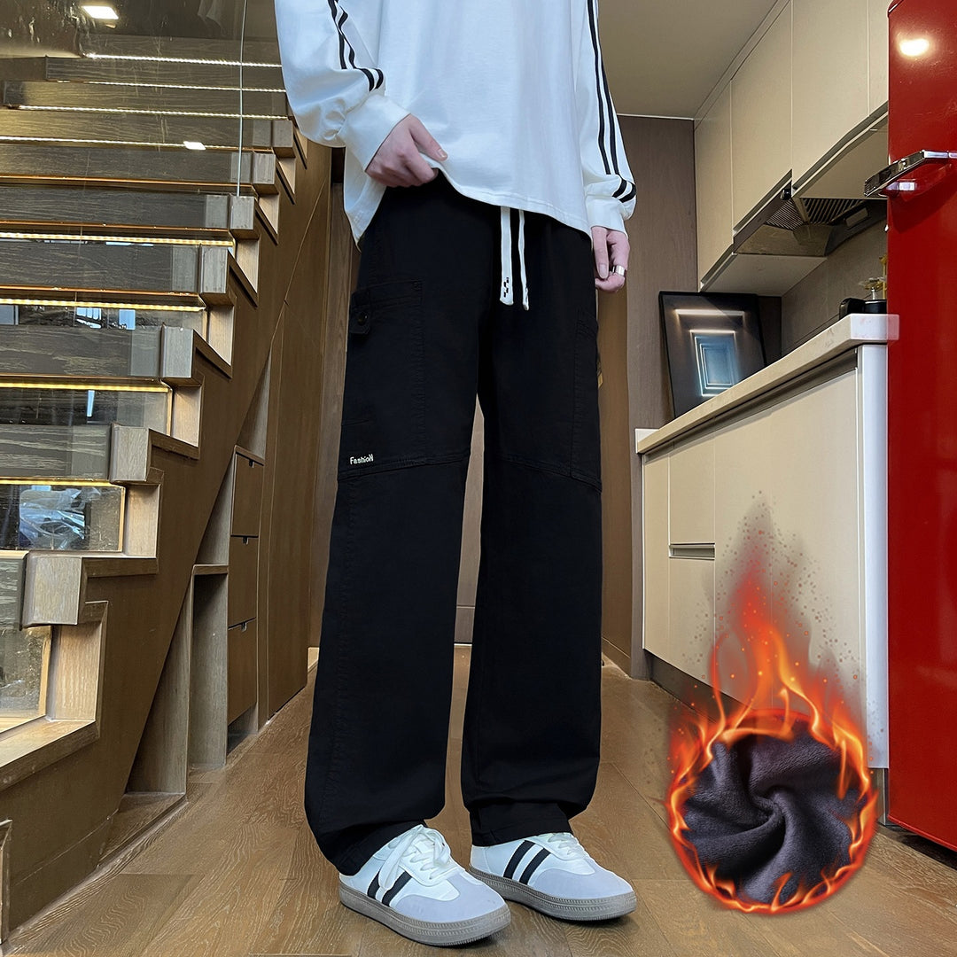Herren Weite Cargo-Hose mit Thermofutter, Kordelbund & Utility-Taschen Echoarchiv