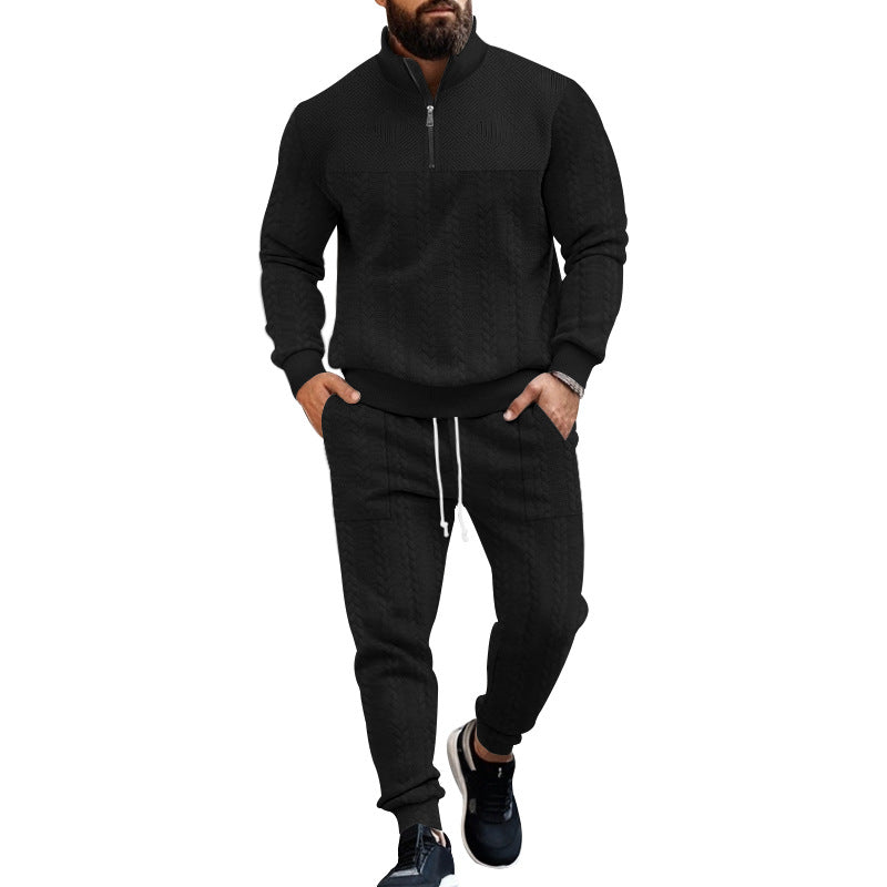 Herren nan Strukturiertes Halbzip-Sweatset mit Waffelstrick und konischer Jogginghose Echo Archiv