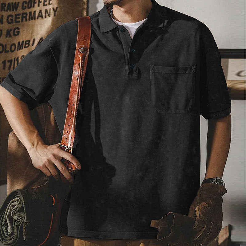 Herren lässiges Poloshirt mit praktischer Brusttasche Echoarchiv